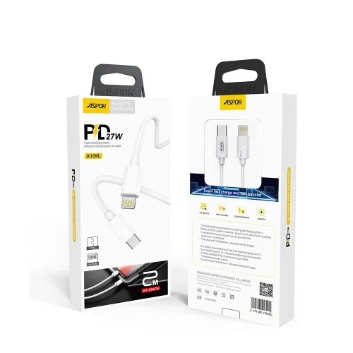 Aspor A109 Pd 27w Fast Charging Cable For Iphone | Aspor | AdvanceStore UK