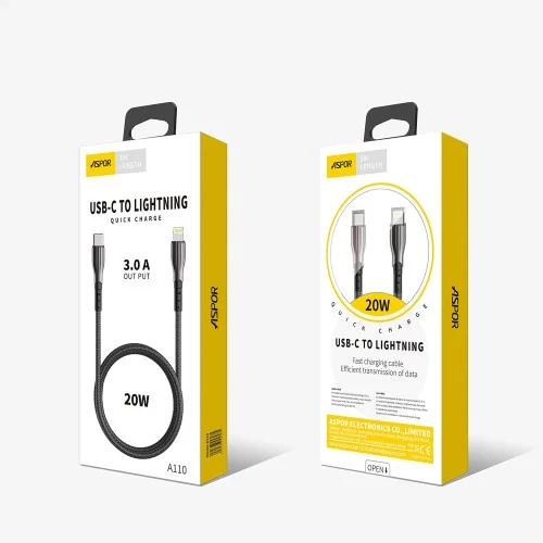 Aspor A110 27w Type C To Lighting Pd Fast Charging Cable | Aspor | AdvanceStore UK