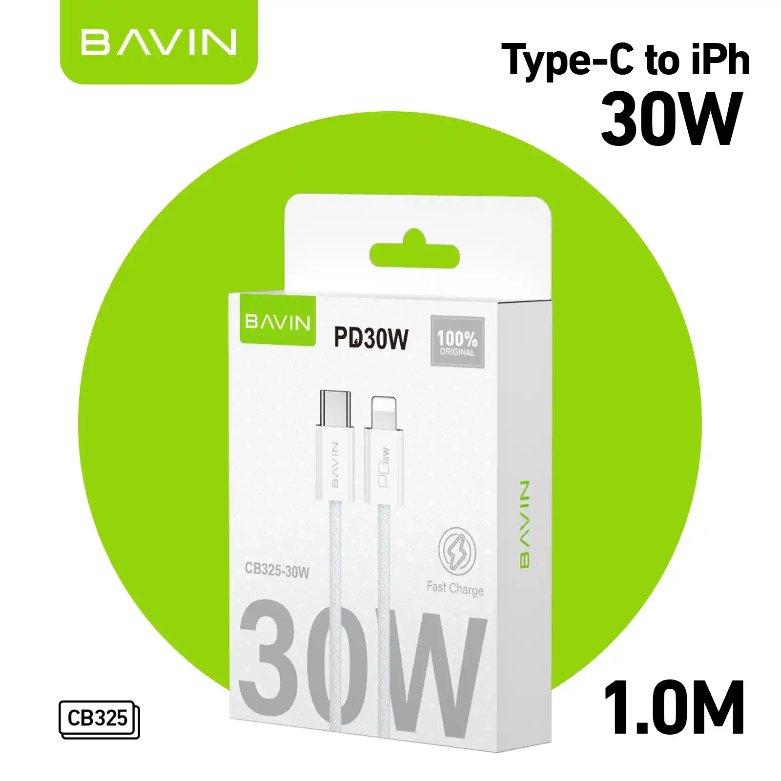 BAVIN CB325 1M USB-A To Lightning Charging Data Cable | BAVIN | AdvanceStore UK