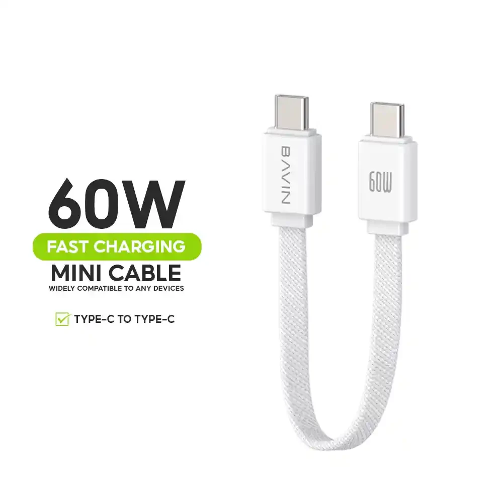 BAVIN CB370 25cm USB-C To USB-C 60W Short Cable | BAVIN | AdvanceStore UK