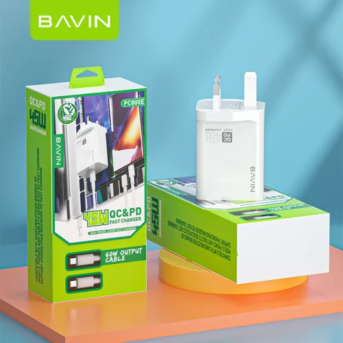 Bavin Pc800e 45w Type C Charger For Macbook Samsung Iphone Lg | BAVIN | AdvanceStore UK