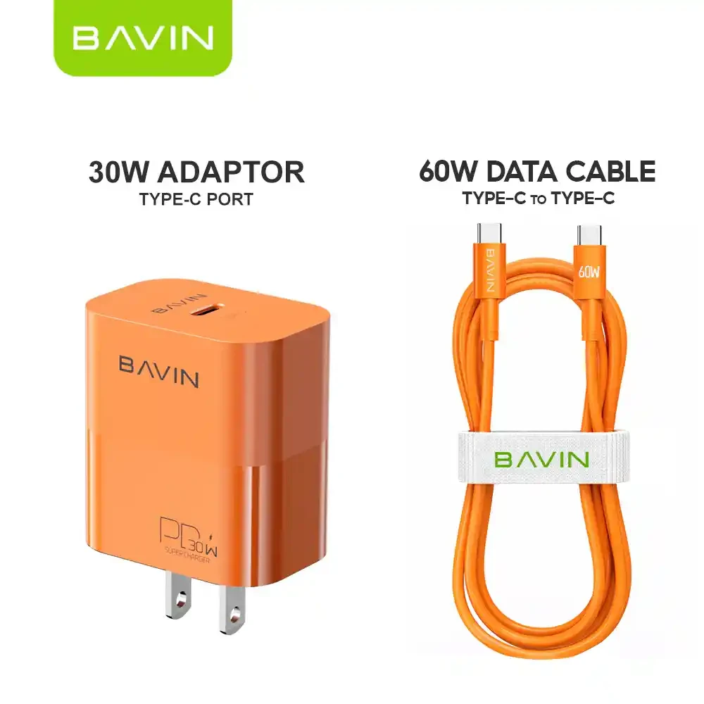 BAVIN PC916E Dual Port UK Charger With USB-C To USB-C 60W Cable | BAVIN | AdvanceStore UK