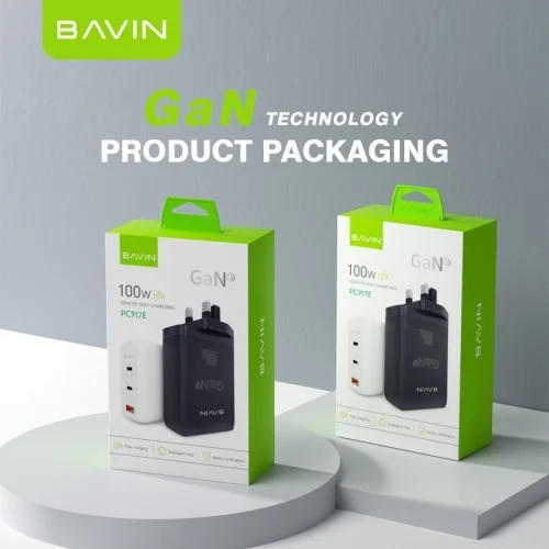 Bavin Pc917 100w Fast Charging Wall Plug With 2usb C Port One With Usb A | BAVIN | AdvanceStore UK