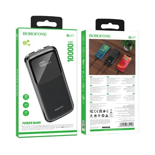 Bj31 Level Power Bank 5000mah Mini Portable Charger Black | BOROFONE | AdvanceStore UK