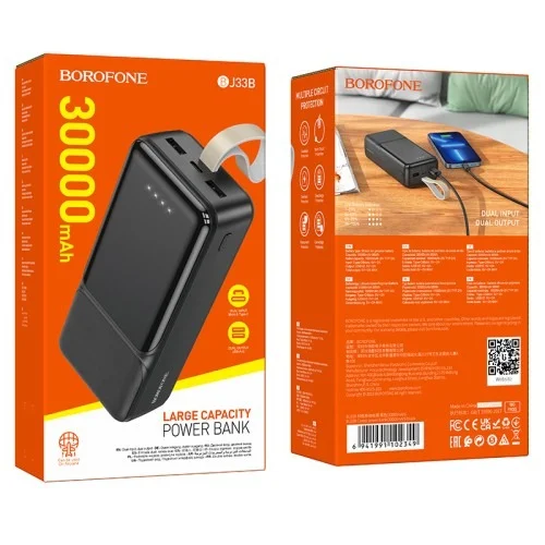 Bj33b Creed Power Bank 30000mah Portable Charger Black | BOROFONE | AdvanceStore UK