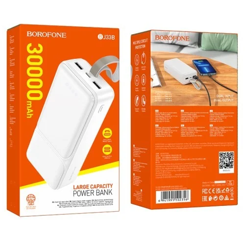 Bj33b Creed Power Bank 30000mah Portable Charger White | BOROFONE | AdvanceStore UK