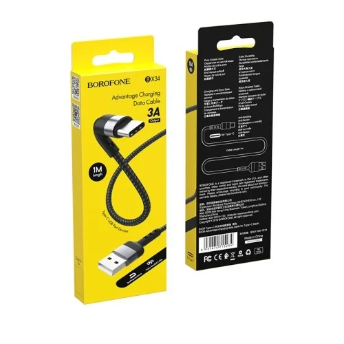 Bx34 Advantage Charging Data Cable For Type C | BOROFONE | AdvanceStore UK