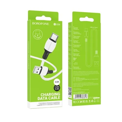Bx84 Rise Charging Data Cable For Type C White | BOROFONE | AdvanceStore UK