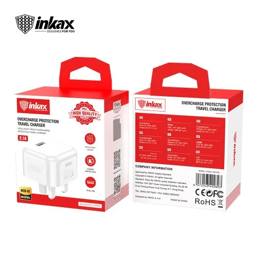 Inkax Hcb 01 Usb Wall Plug For Iphone Samsung Htc Motrola Nokia Etc | Inkax | AdvanceStore UK