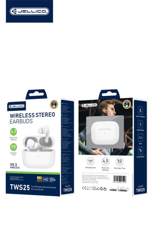 Jellico Tws25 Wirless Stereo Earbuds 4 5 Hour Music And Talk Time | Jellico | AdvanceStore UK
