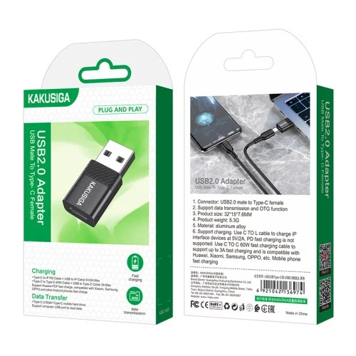 Ksc 1407 Usb A To Usb C Female Adapter Compact Otg And Data Transfer 5 Gbps | Kakusiga (KSC) | AdvanceStore UK