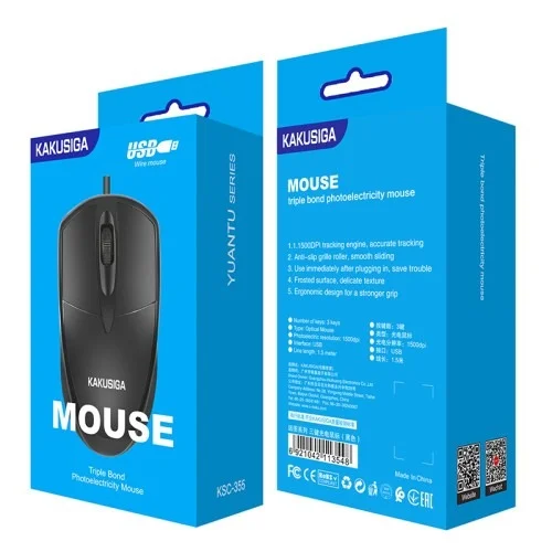 Ksc 355 Yuantu Three Button Optical Mouse | Kakusiga (KSC) | AdvanceStore UK