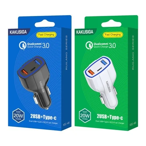 Ksc 485 Ruilang Dual Usb Type C Qc3 0 20w Car Charger | Kakusiga (KSC) | AdvanceStore UK