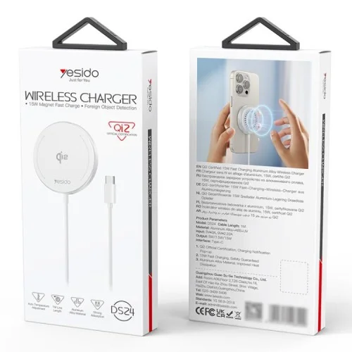 Yesido Ds24 Magnetic Wireless Charger 15w Fast Charging Pad For Iphone And Android Devices | Yesido | AdvanceStore UK