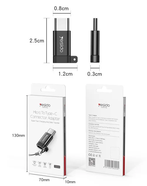 Yesido Gs04 Micro To Type C Otg Data Transfer 3 0 Super Fast | Yesido | AdvanceStore UK