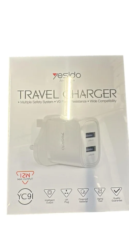 Yesido Yc91 12w Dual Usb Adapter Compact Dual Port Charger | Yesido | AdvanceStore UK